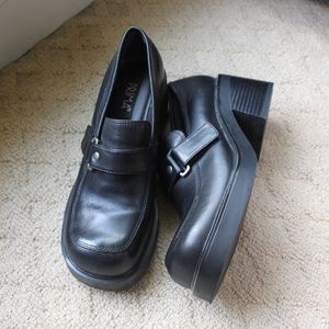 Chunky heeled loafers